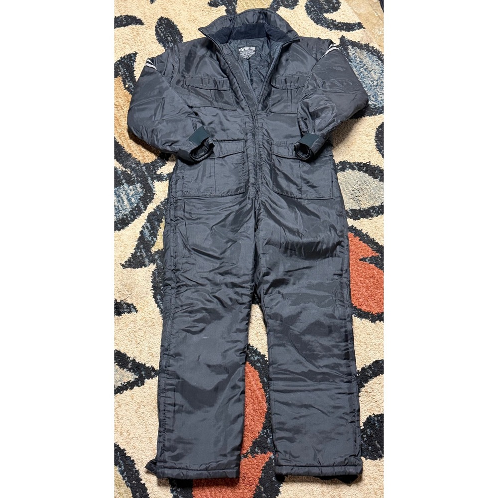 Spartan Insulated Snow Suit Black One Piece Coveralls Winter Ski Suit Mens Med